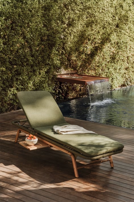 Ikaria acacia wood reclining sun lounger