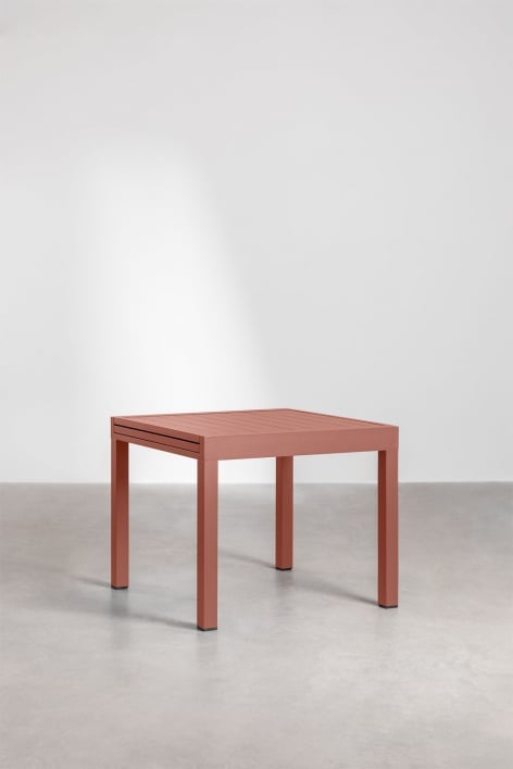 Starmi extendable garden table 90-180x90 cm in aluminum - Terracota