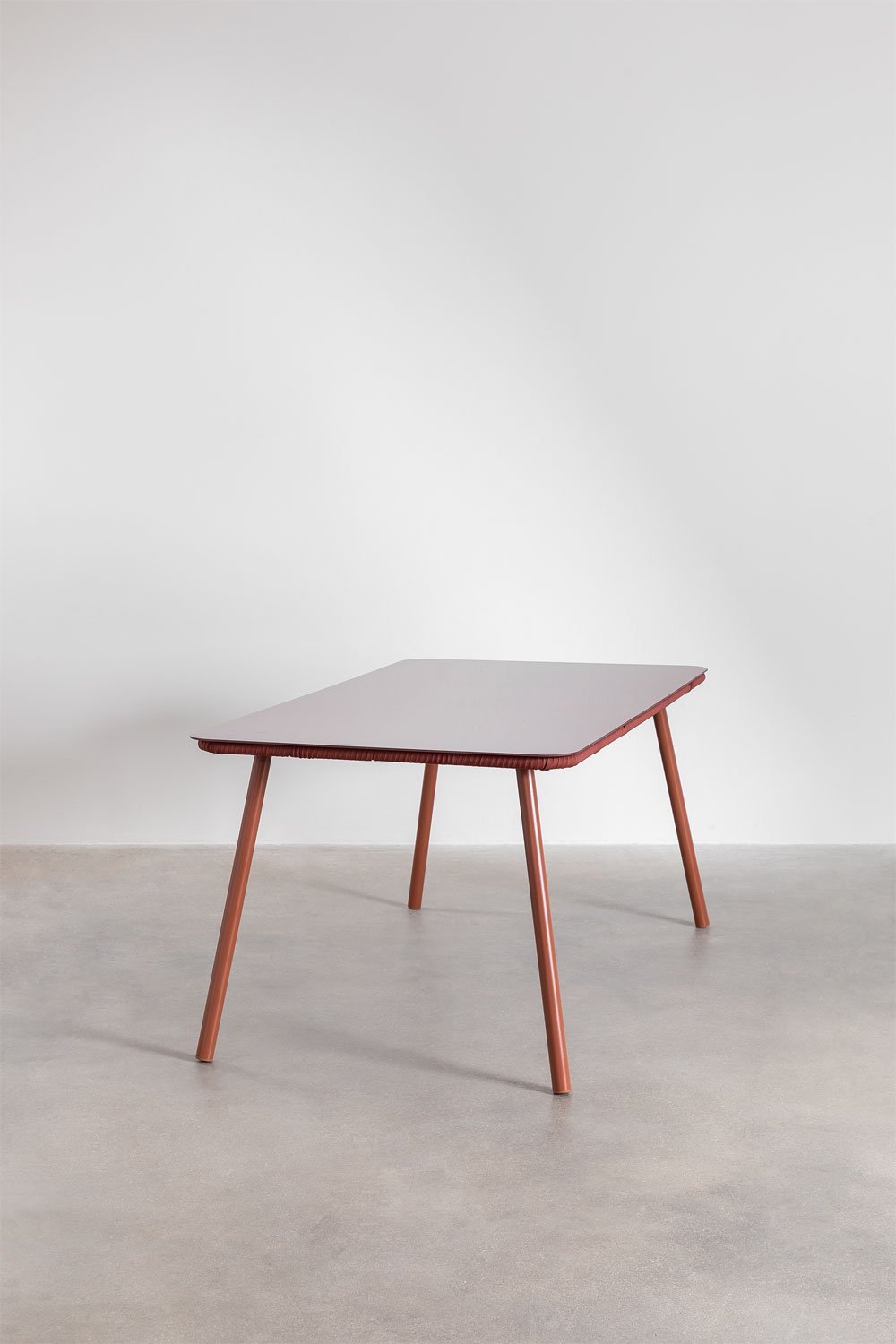 Rectangular dining table 160x90 cm in glass and aluminum Arhiza, gallery image 2