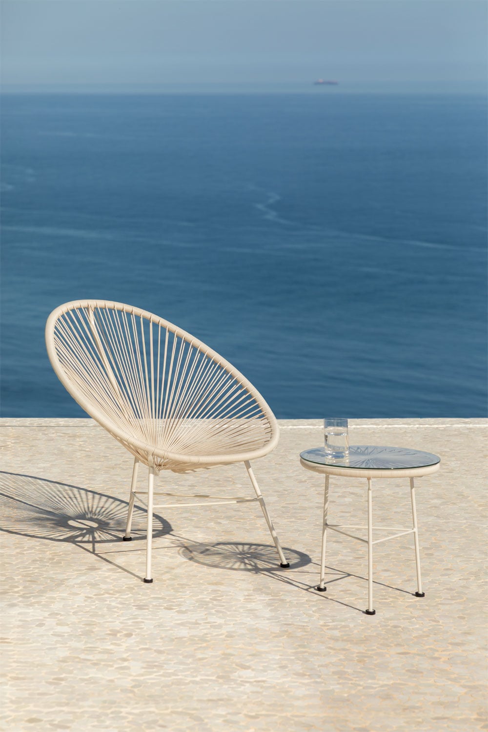 Pack of 2 garden armchairs in steel and synthetic rattan New Acapulco, gallery image 1