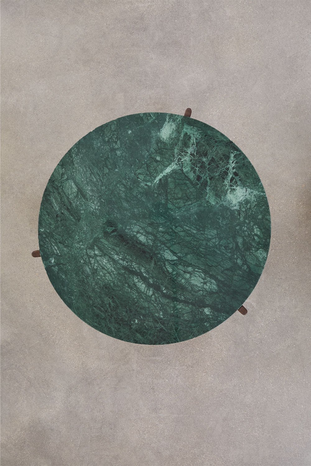 Round coffee table in natural stone and mango wood Lavinia, gallery image 8