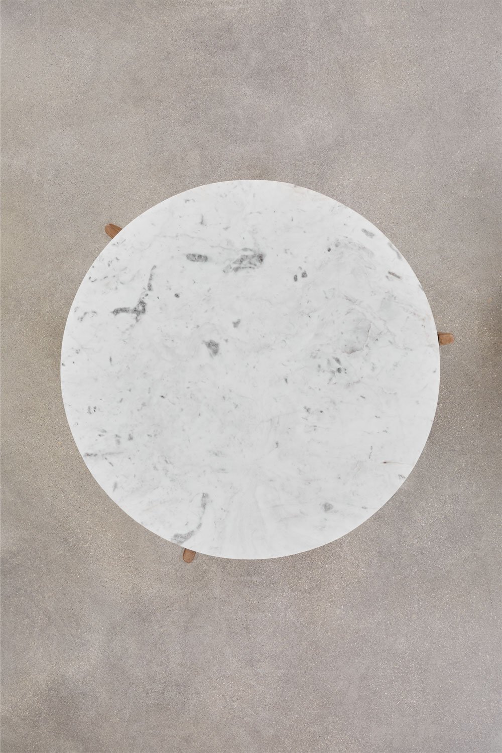 Round coffee table in natural stone and mango wood Lavinia, gallery image 8