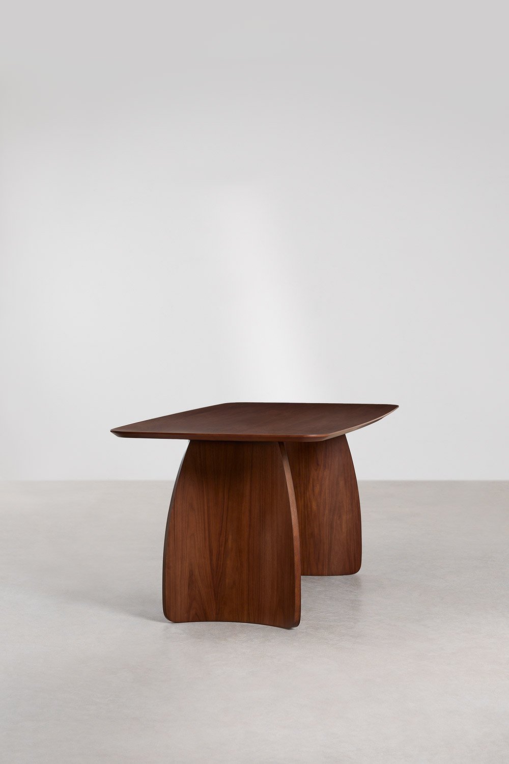 Rectangular dining table 180x90 cm in MDF with walnut veneer Luanda, gallery image 4