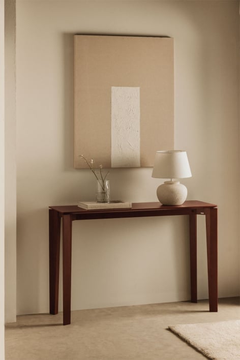 Rectangular console 120x40 cm in MDF with Tanzania walnut veneer