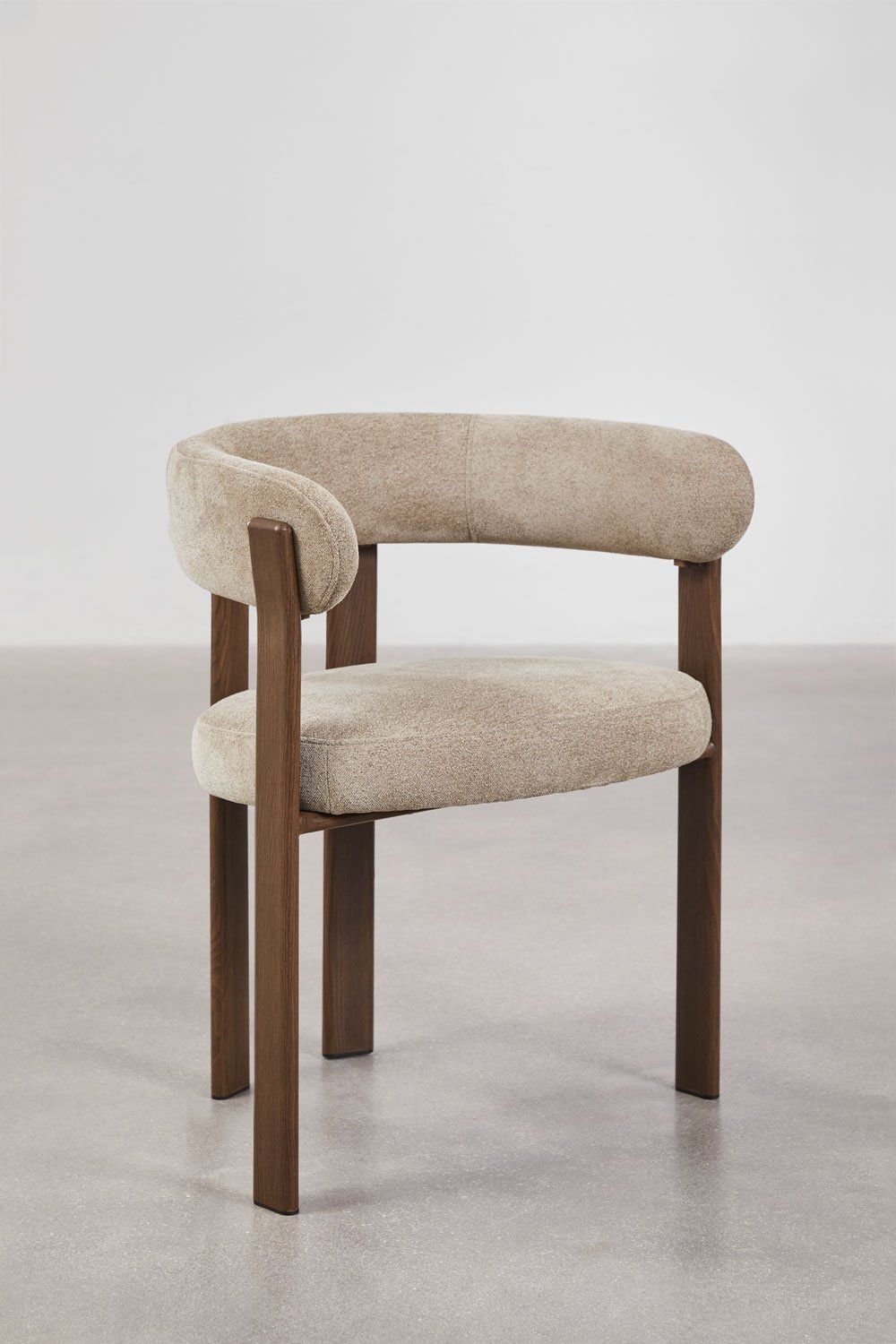 Jolie upholstered dining chair with armrests and iron frame, gallery image 3