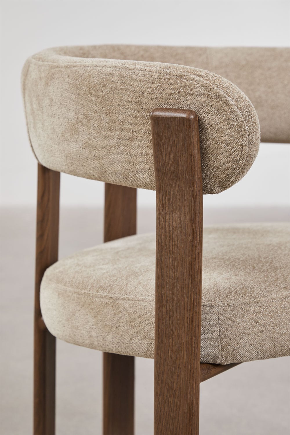 Pack of 2 upholstered dining chairs with armrests and iron frame Jolie, gallery image 6