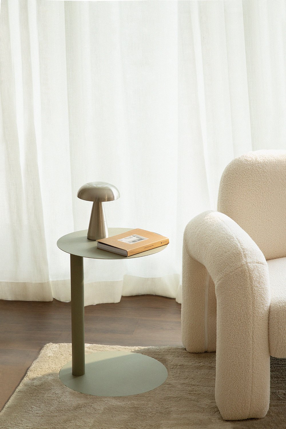 Yannik round side table Ø40 cm in steel, gallery image 1