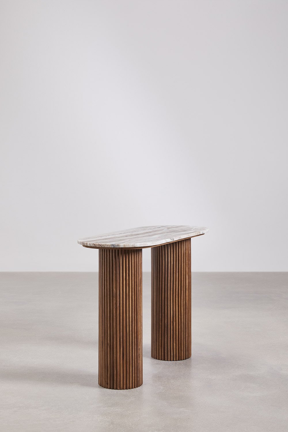 Giselda 110x45 cm marble and mango wood entryway console, gallery image 4