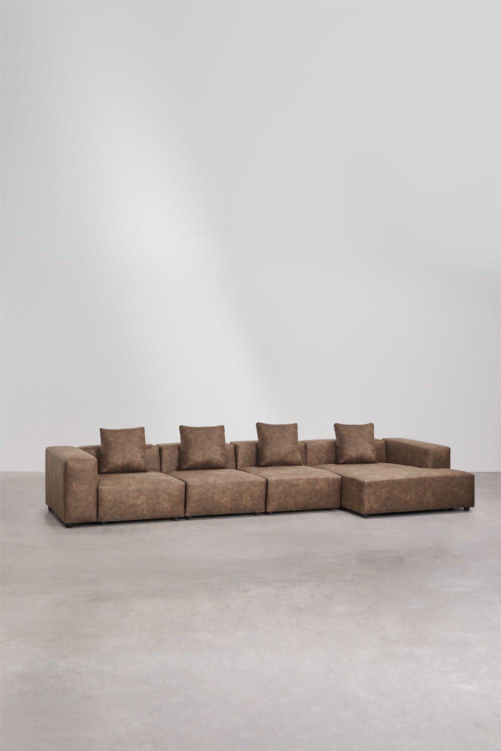 4-piece right chaise longue modular sofa ↔︎420 cm with high armrest Bruna, gallery image 3
