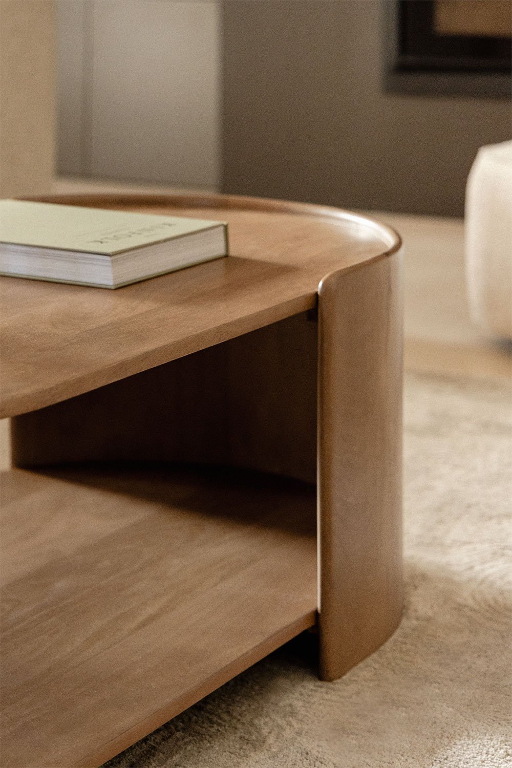 Oval coffee table 110x60 cm in mango wood Sidney, gallery image 3