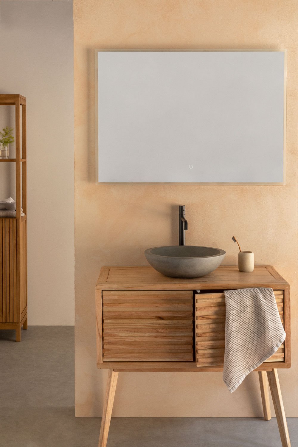 Deleyna 90x45 cm wooden bathroom furniture set, gallery image 1