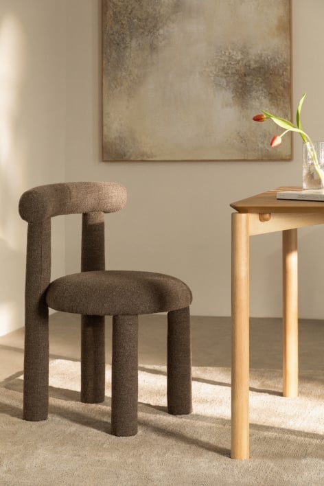 Dining chair in bouclé fabric Gia