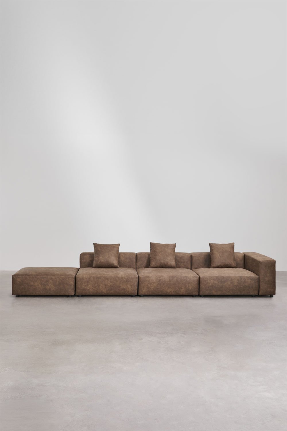 3-piece right corner modular sofa with high armrest and ottoman ↔︎450 cm Bruna, gallery image 4