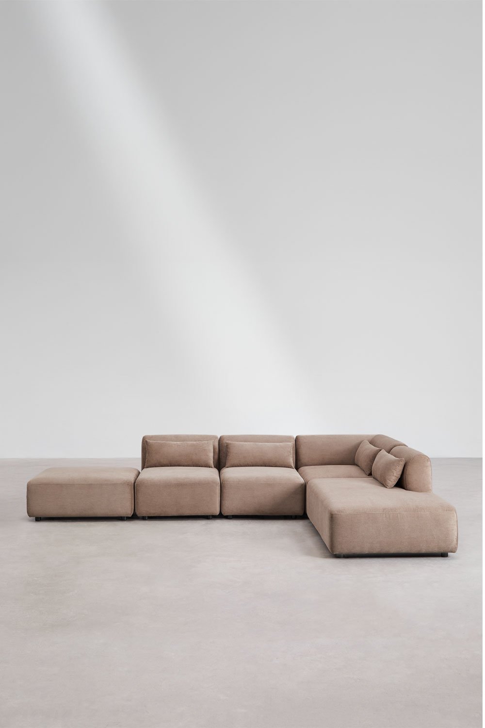 Fogler 4-piece modular corner sofa with right-hand divan and pouf, gallery image 3