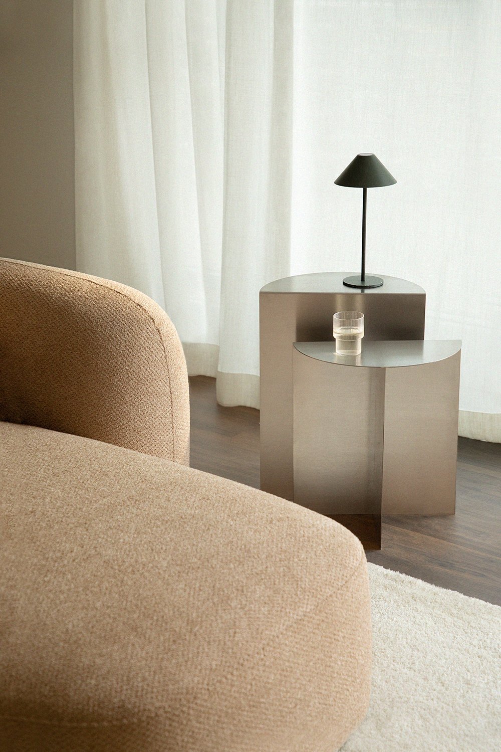 Nadina brushed steel side table 40x20 cm, gallery image 1