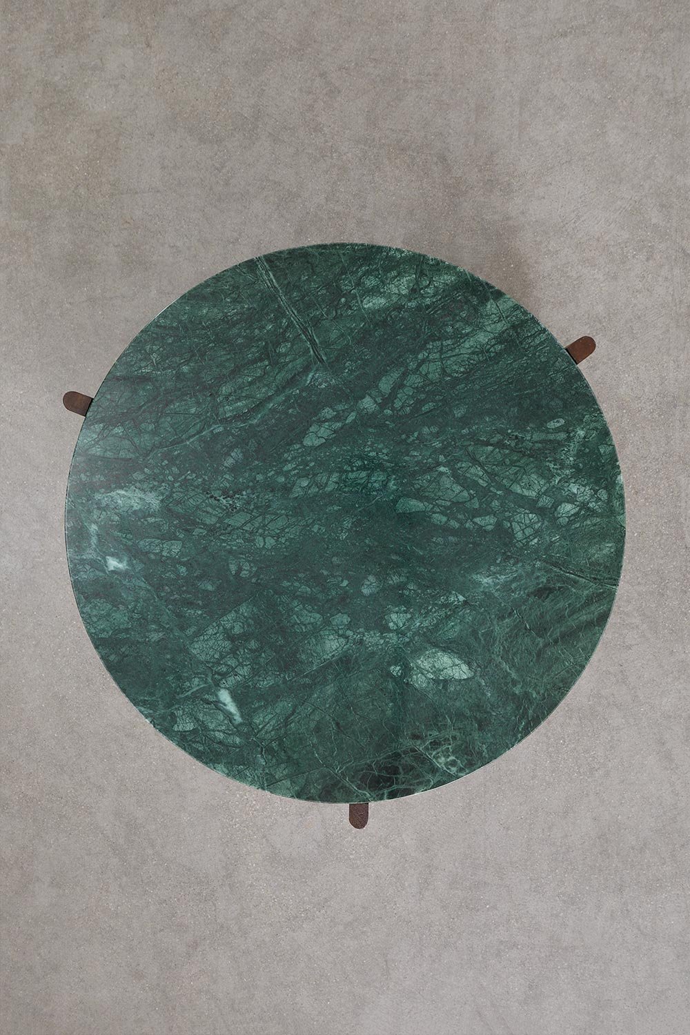 Round coffee table in natural stone and mango wood Lavinia, gallery image 8