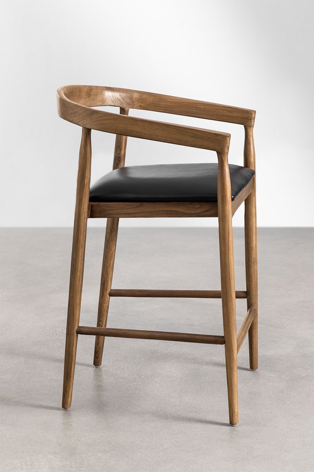 Pack of 2 Visby leather high stools (70 cm), gallery image 3