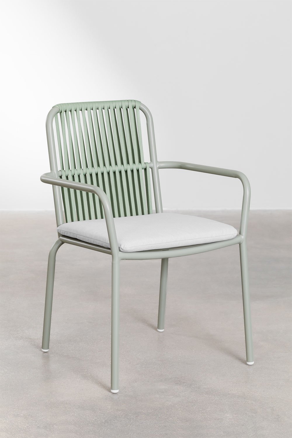 Stackable garden chair with armrests in aluminium Alberta, gallery image 2