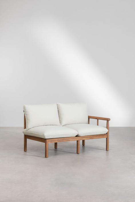 Melvin 2-seater acacia wood sofa - Acacia Brown
