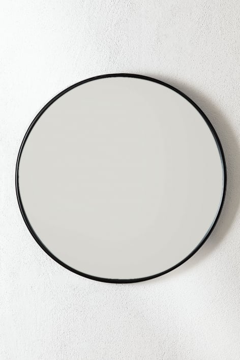 Round wall mirror Ø50 cm for bathroom in iron Alnie