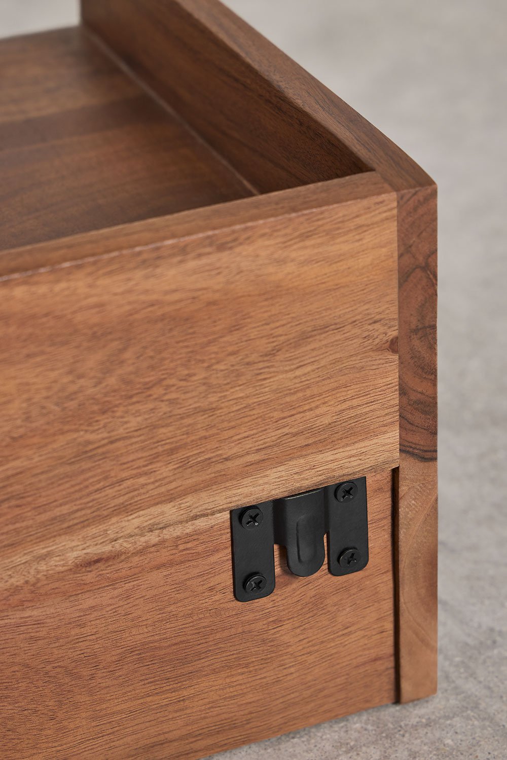 Floating bedside table 45x30 cm in Narbona acacia wood, gallery image 8