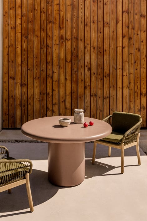 Namara round cement garden table - Ø120 cm