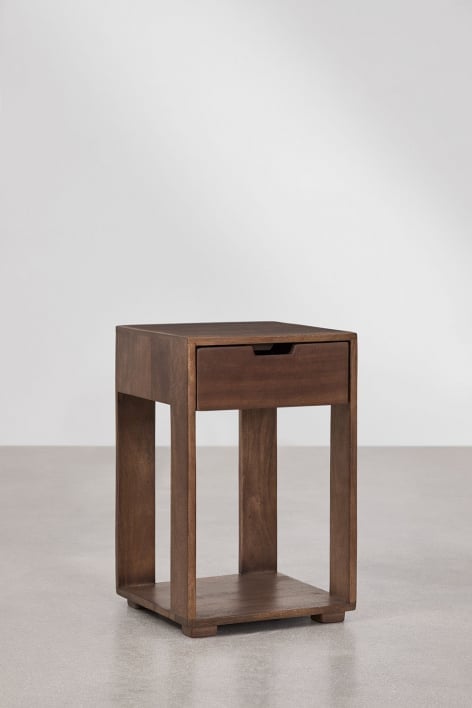Pack of 2 square bedside tables 35x35 cm in Leduc wood