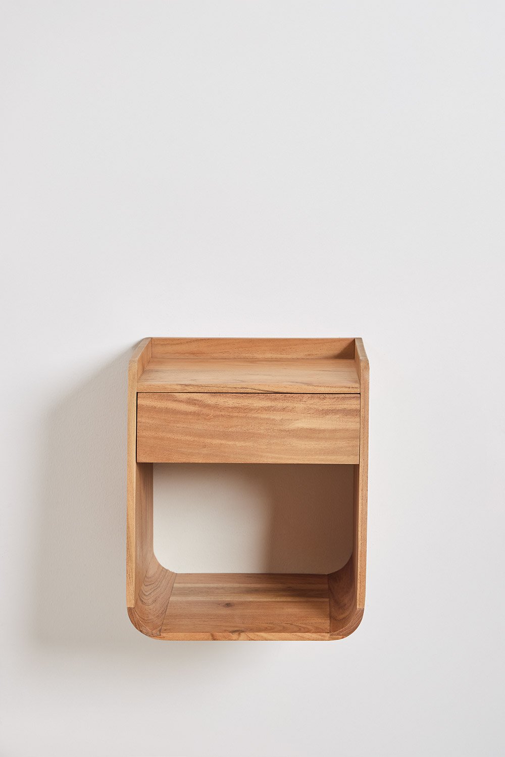 Pack of 2 square bedside tables 35x35 cm in Berigem acacia wood, gallery image 4