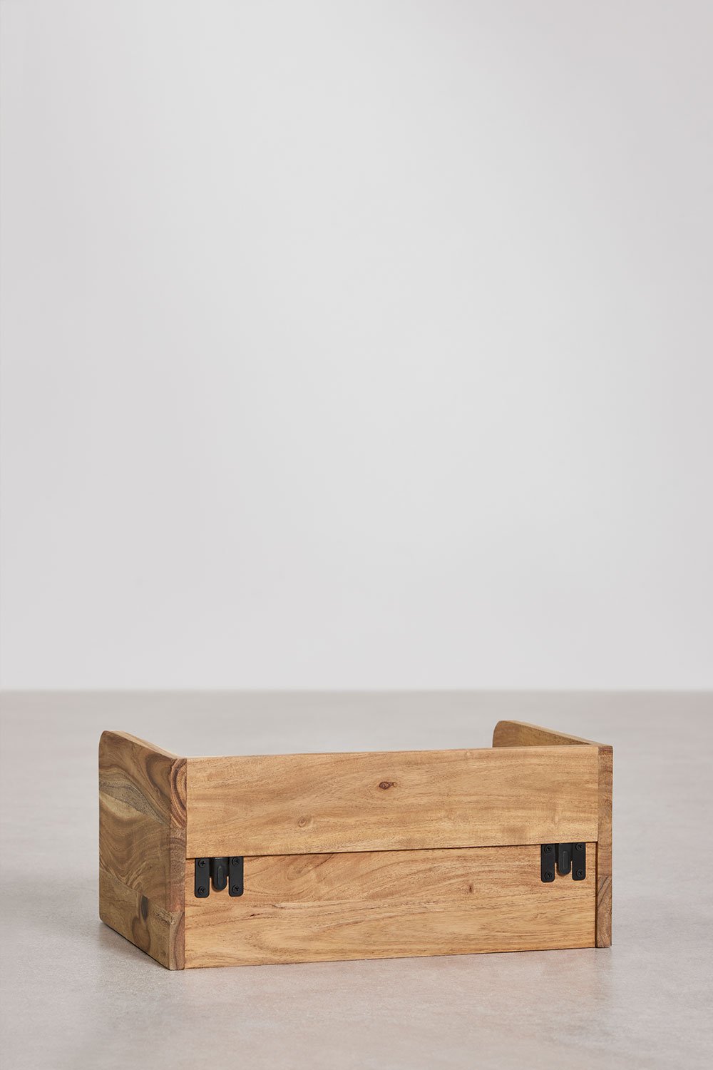 Pack of 2 rectangular floating bedside tables 45x30 cm in Narbona acacia wood, gallery image 7