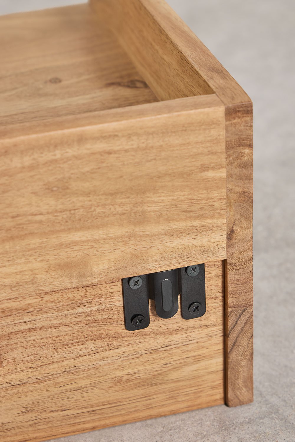 Pack of 2 rectangular floating bedside tables 45x30 cm in Narbona acacia wood, gallery image 8