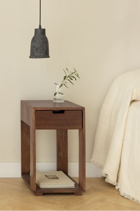 Square bedside table 35x35 cm in Leduc wood