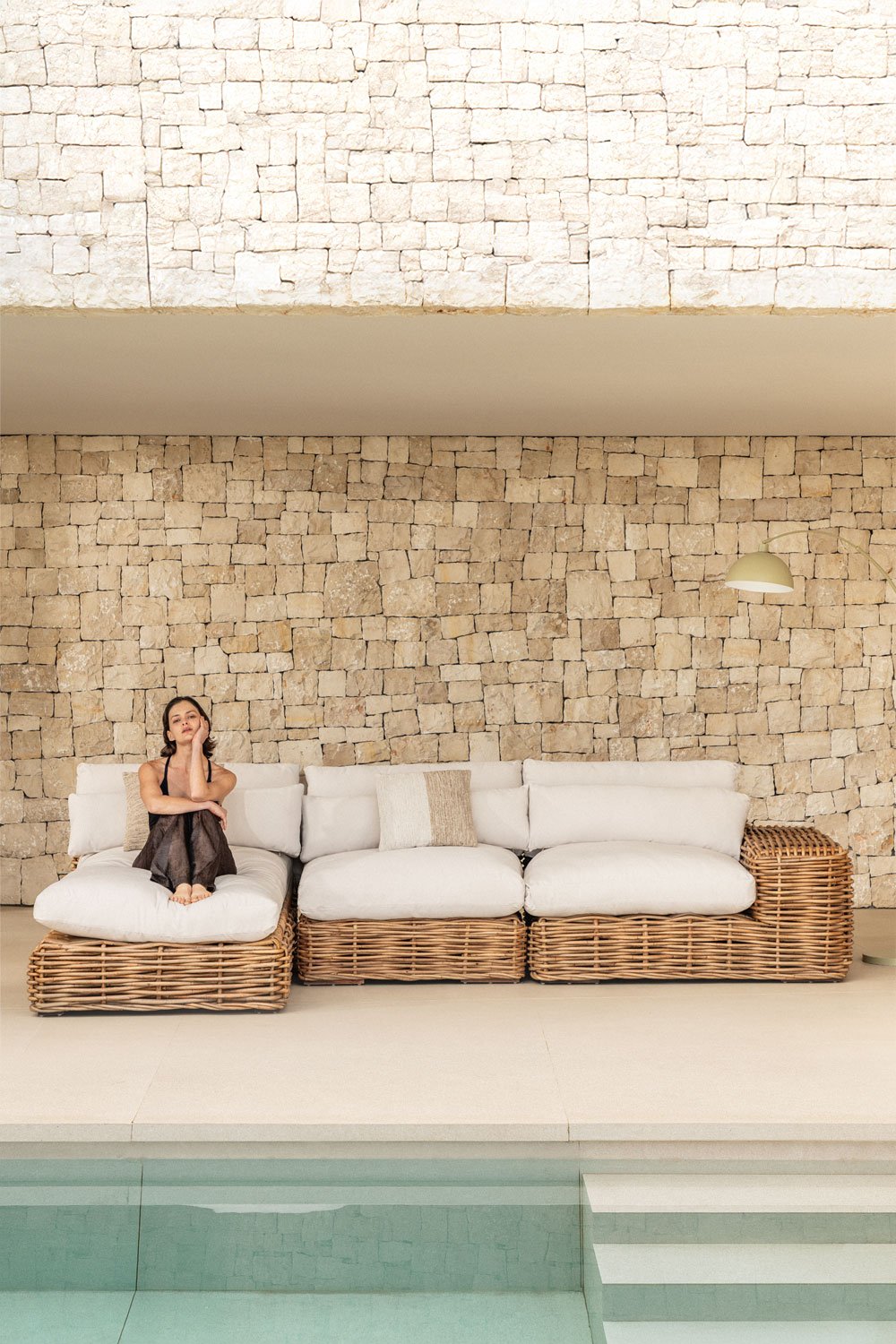 Milu 3-Piece Left Hand Garden Modular Chaise Longue Sofa, gallery image 1