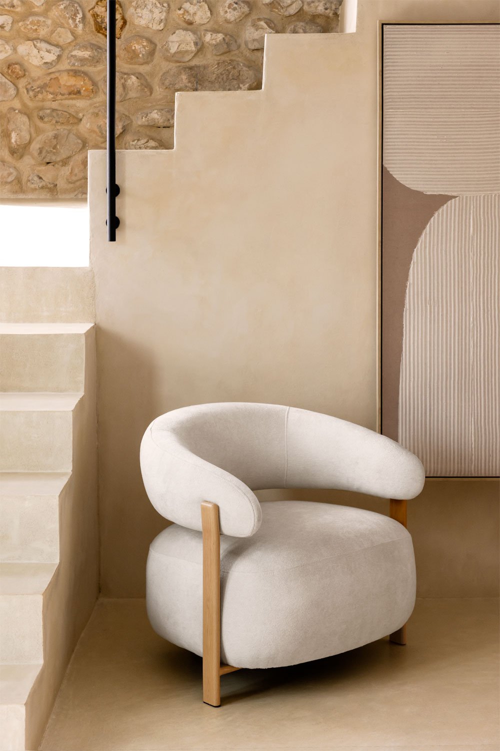 Jolie chenille fabric armchair, gallery image 1