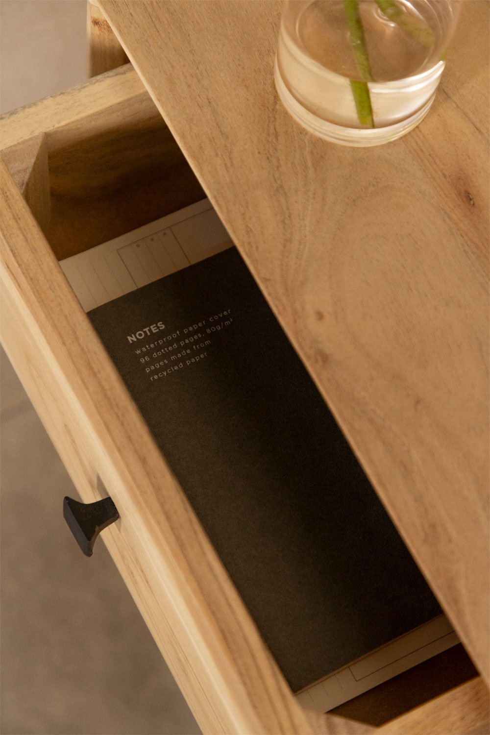 Pack of 2 rectangular bedside tables 40x35 cm in Ferni wood, gallery image 2