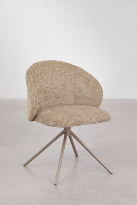 Pack of 4 Gryon chenille swivel dining chairs