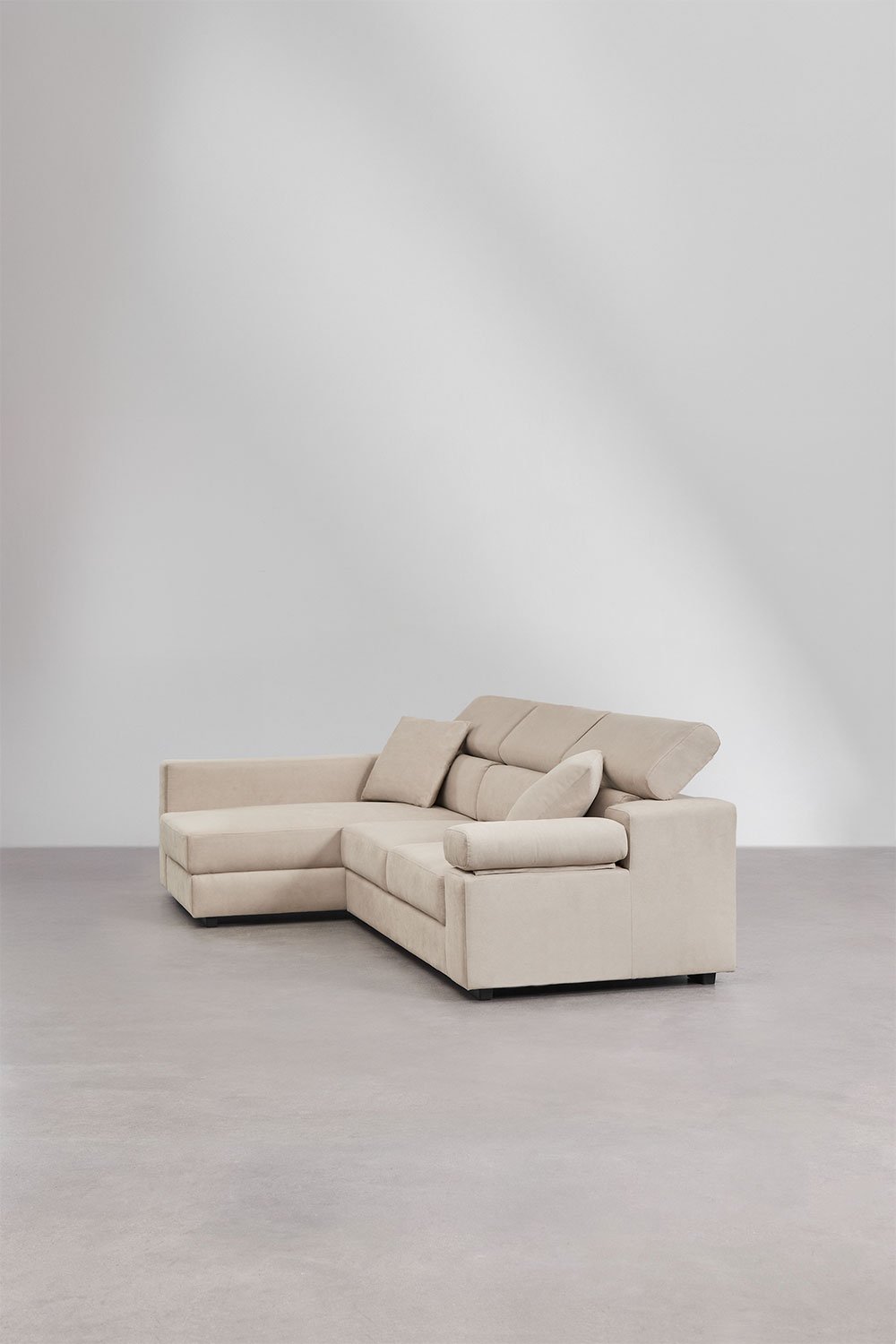 Left 3-seater chaise longue sofa with adjustable headrest and sliding seats Aramis, gallery image 7