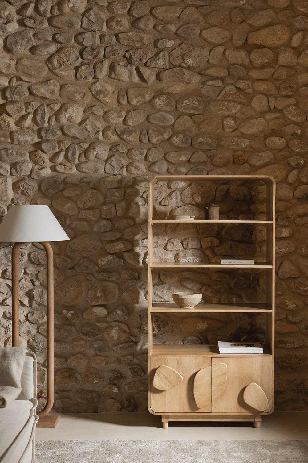 Joel mango wood shelving unit, gallery image 1