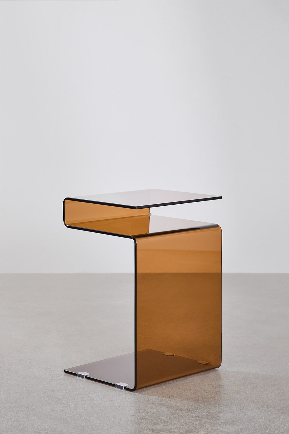 Rectangular side table 40x35 cm in tempered glass Diora, gallery image 4