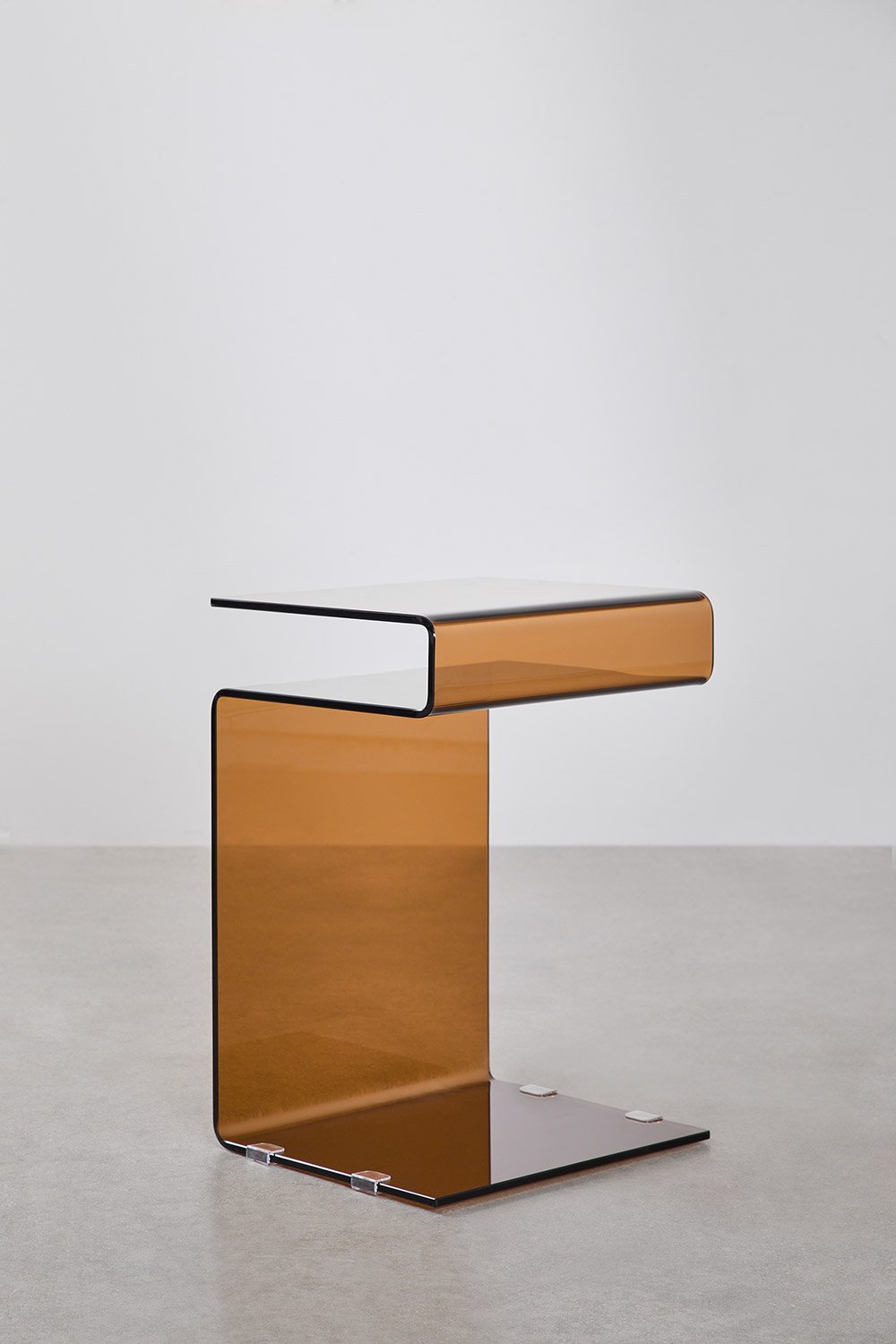 Rectangular side table 40x35 cm in tempered glass Diora, gallery image 6