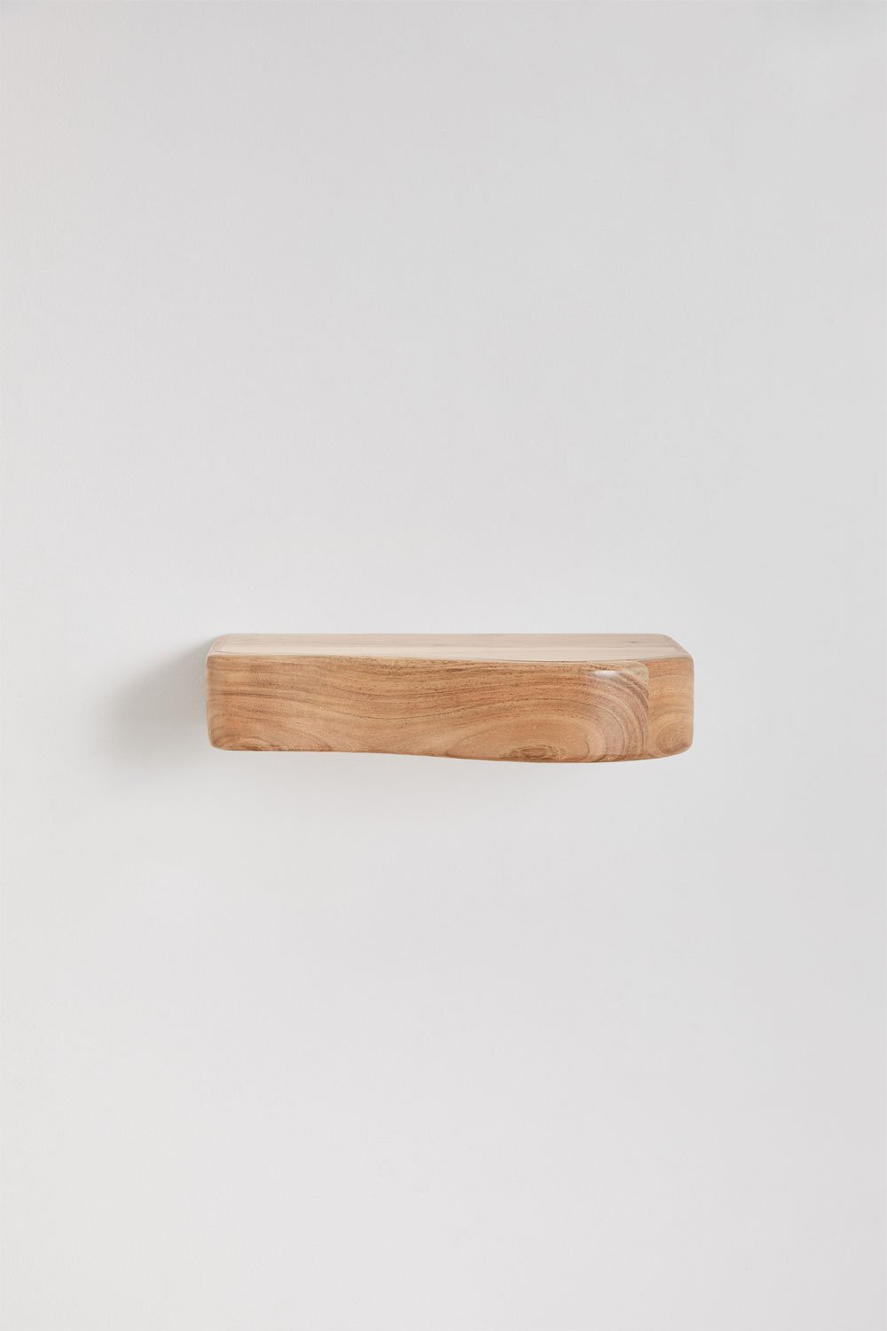 Nireimi acacia wood wall shelf with storage, gallery image 4