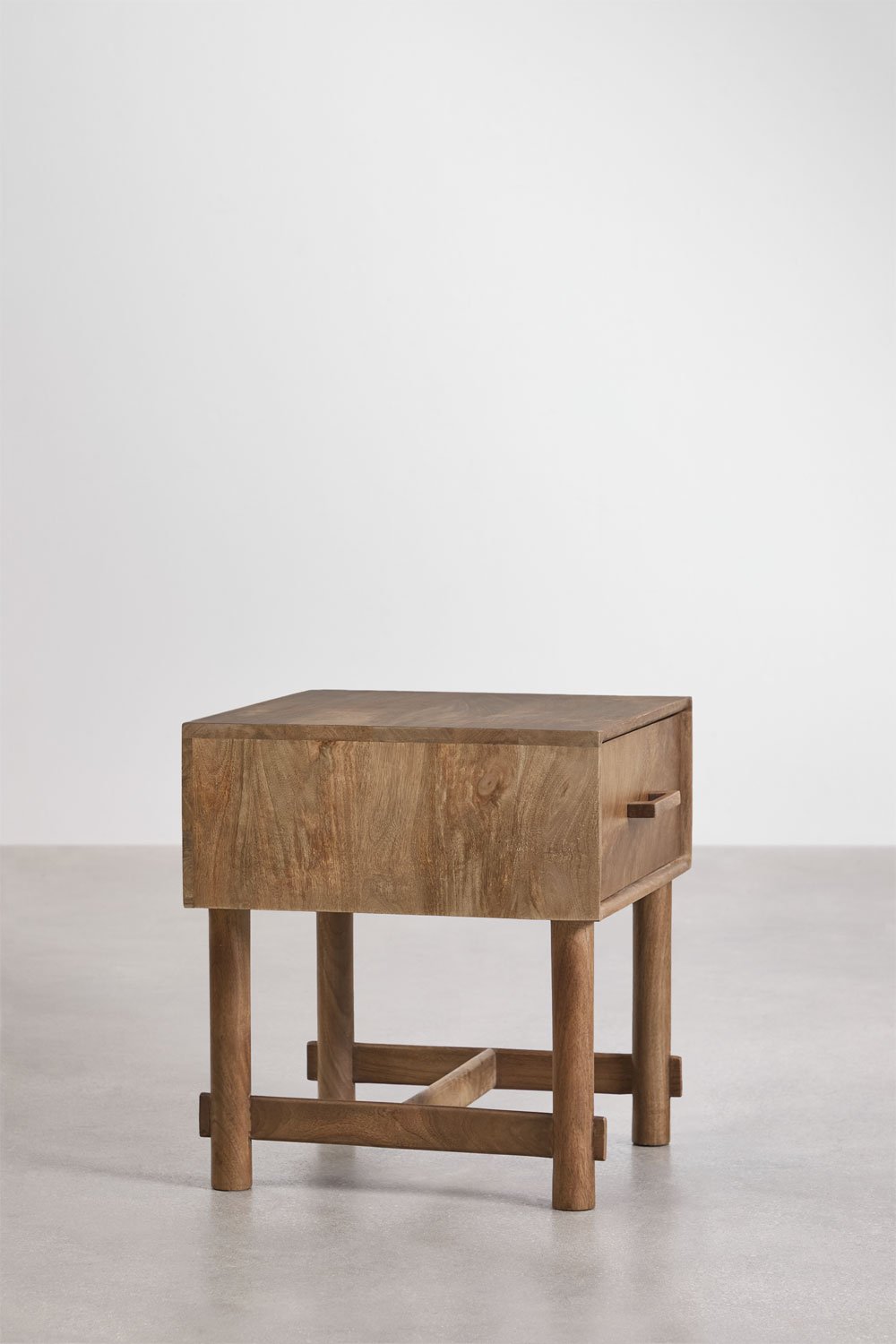 Pack of 2 bedside tables 45x45 cm in Aloma mango wood, gallery image 4