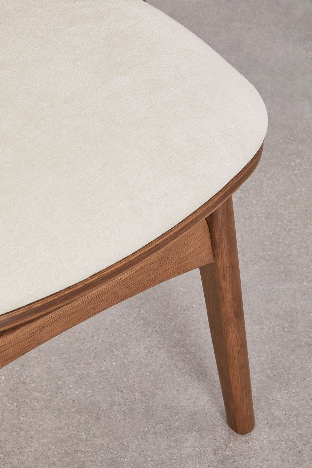 Dining chair in wood and upholstered Juna, gallery image 7
