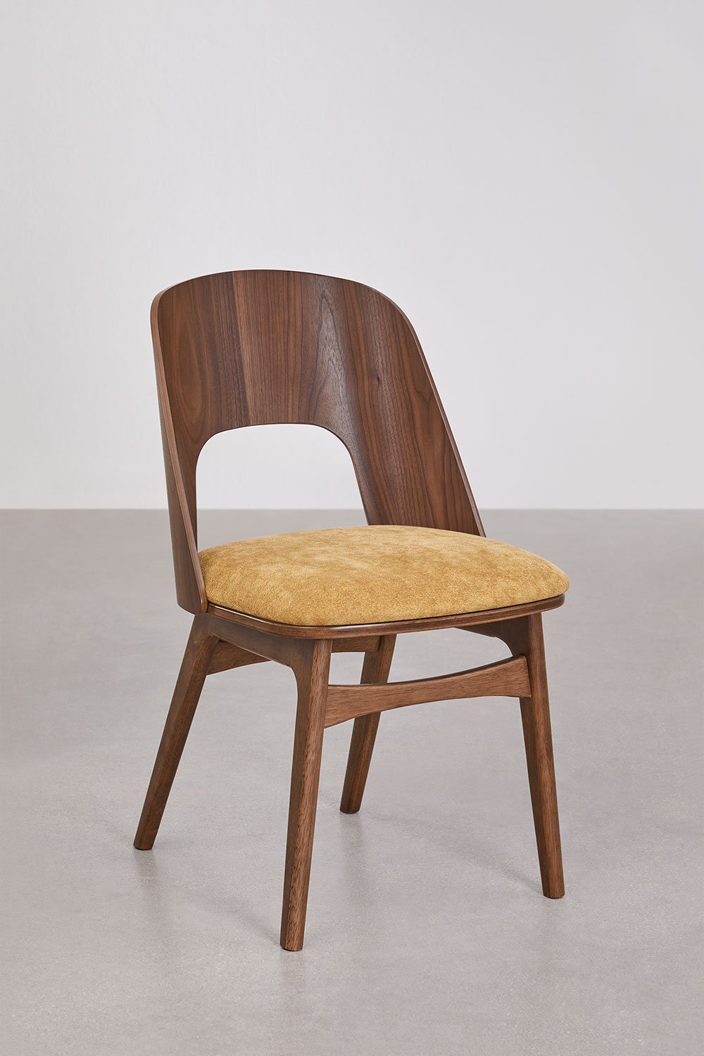 Dining chair in wood and upholstered Juna, gallery image 3