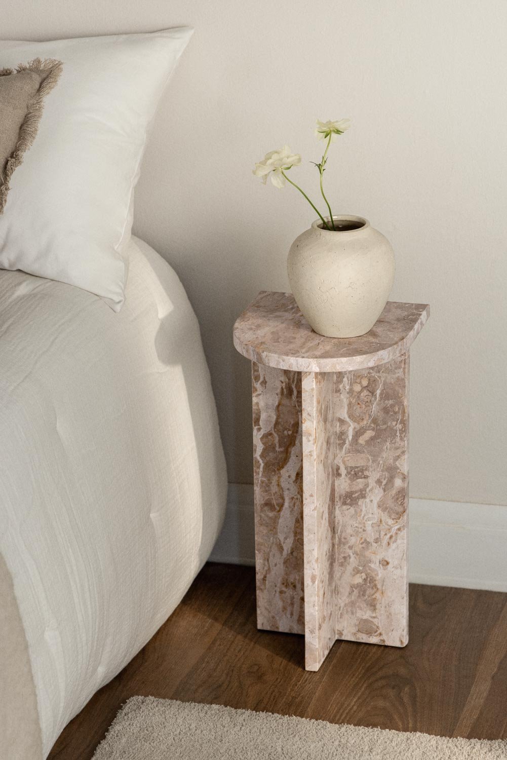 Pack of 2 Corwel marble bedside tables, gallery image 1