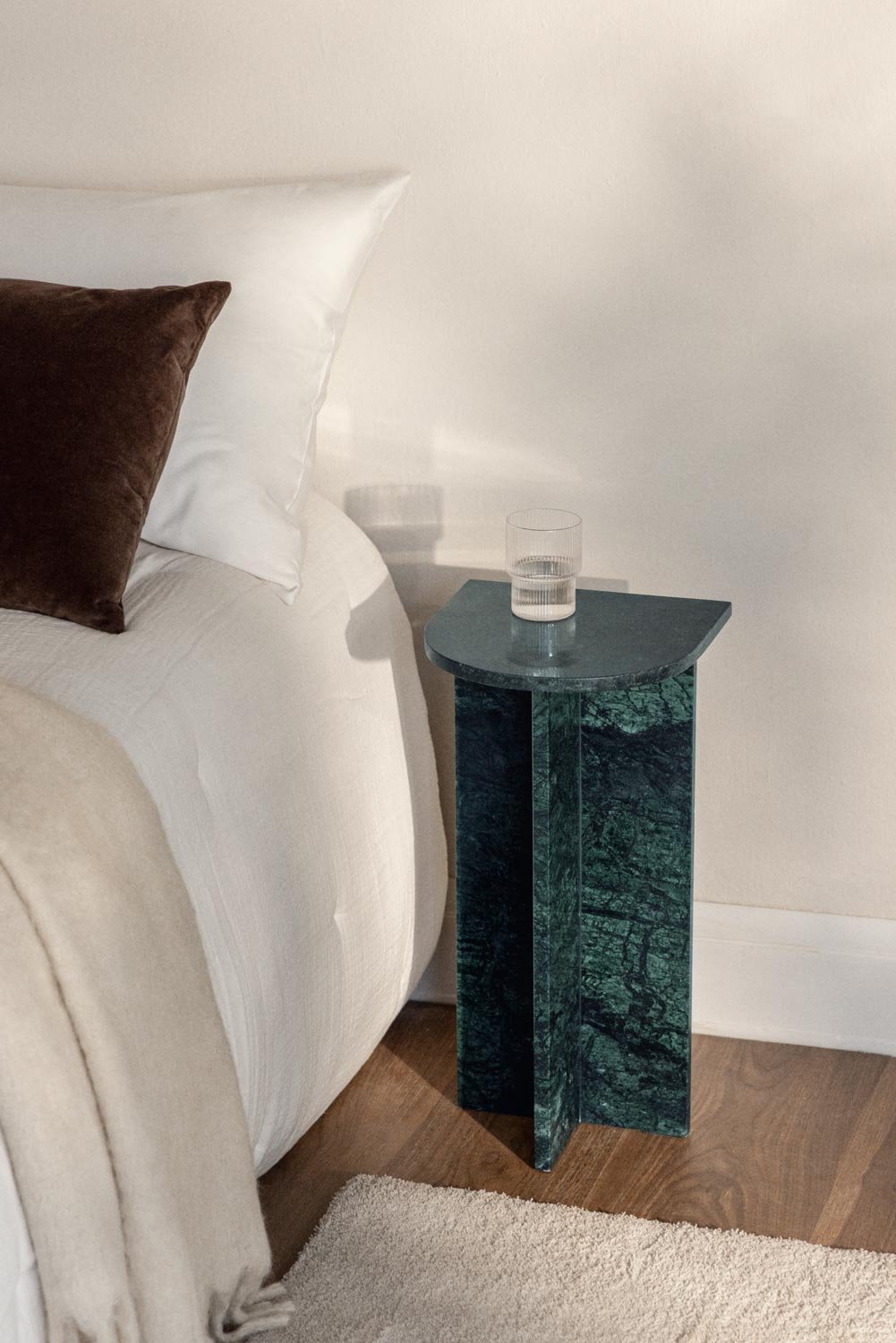 Pack of 2 Corwel natural stone bedside tables, gallery image 1