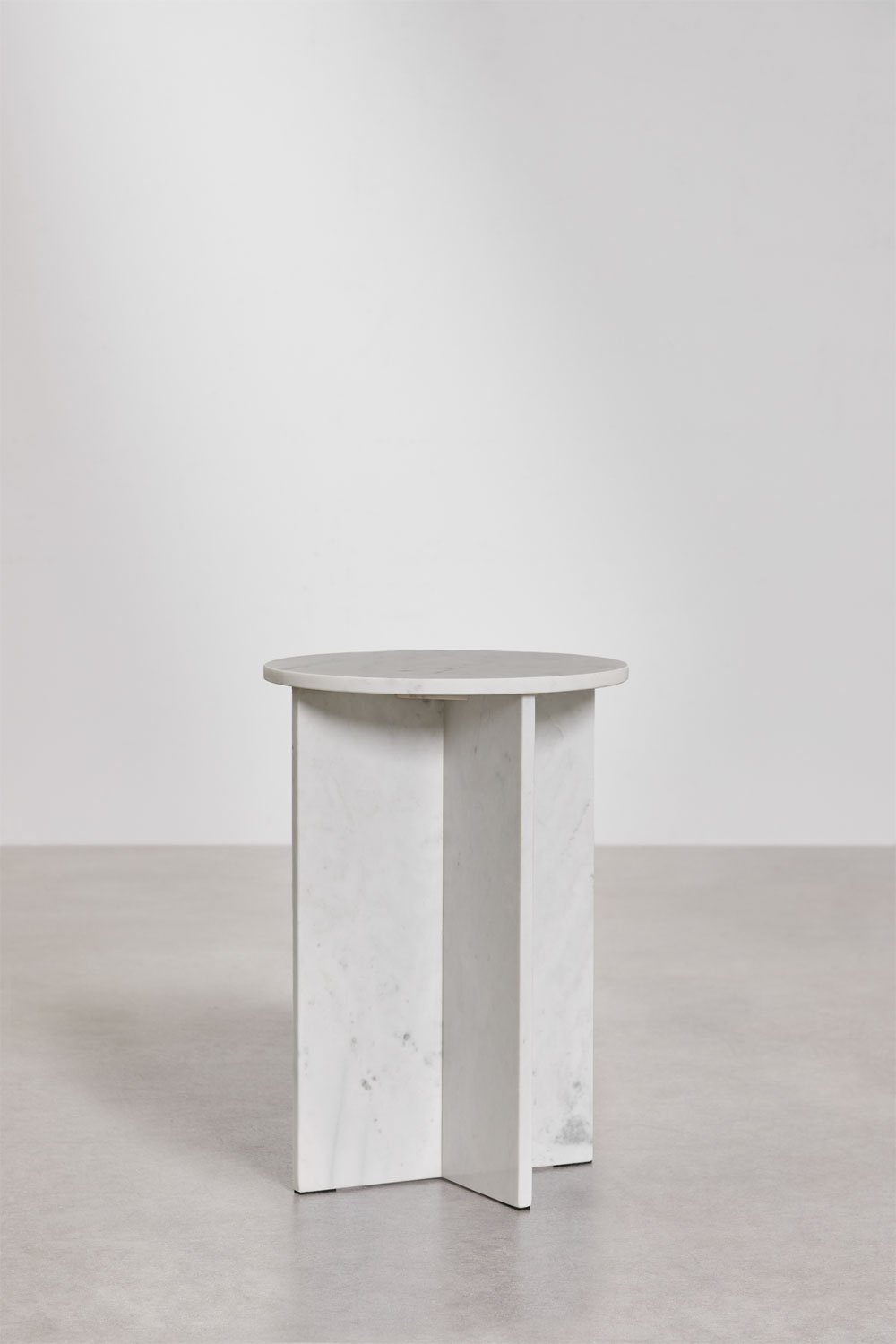 Pack of 2 round bedside tables Ø35 cm in Mencia marble, gallery image 4