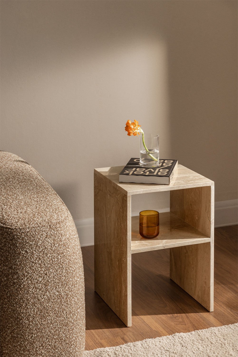 Square side table 35x35 cm in Gabrielle marble, gallery image 1