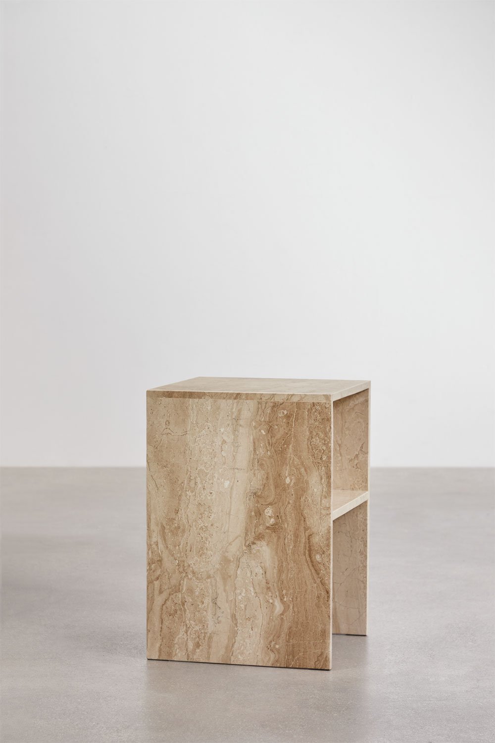 Pack of 2 square bedside tables 35x35 cm in Gabrielle marble, gallery image 4