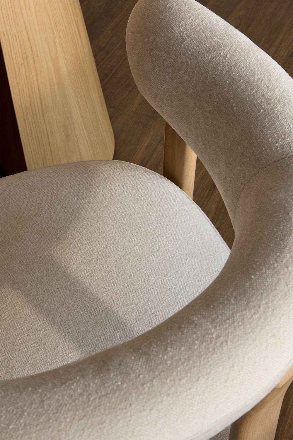 Jolie upholstered dining chair with armrests and iron frame, gallery image 3