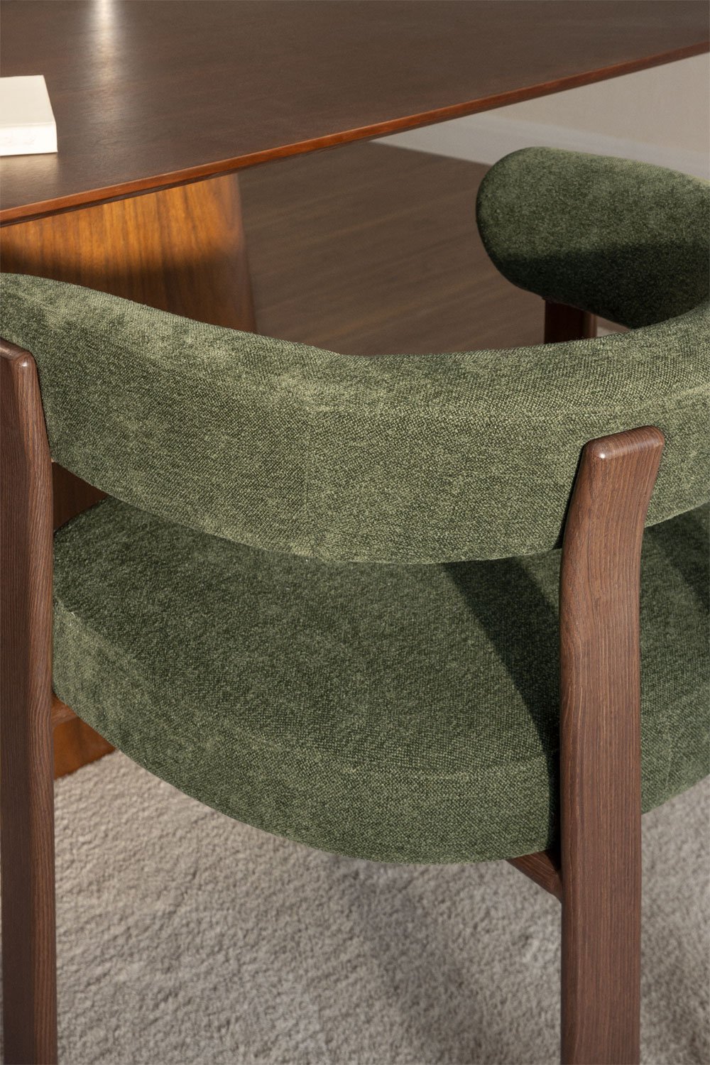 Dining chair with armrests in Jolie chenille fabric, gallery image 2